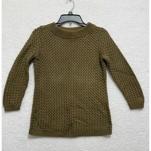 Talbots Classic Collection Women's Olive Green Textured Knit Sweater Medium